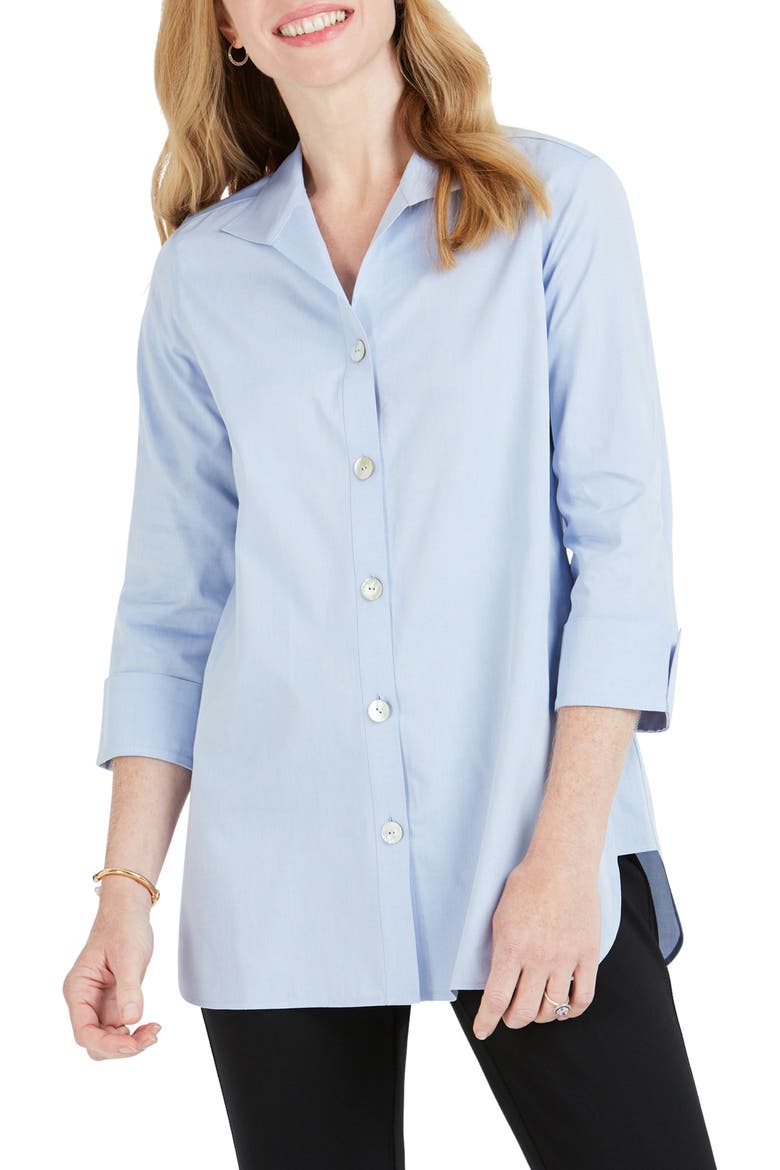 Pandora Non-Iron Cotton Shirt, Main, color, BLUE WAVE