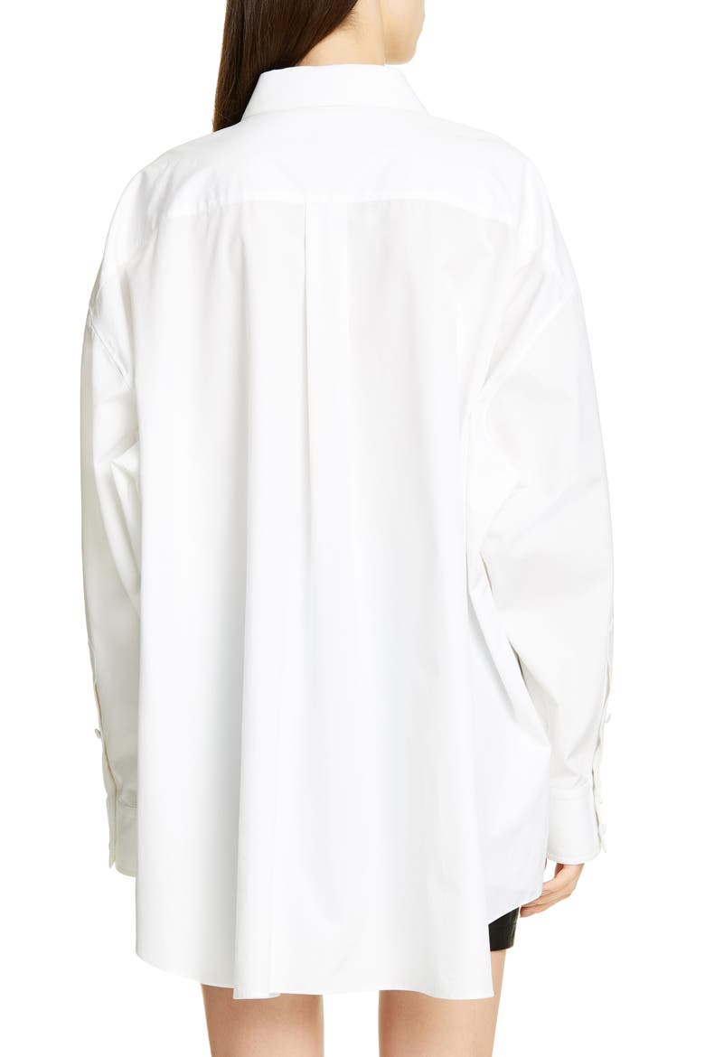 Oversize Tuxedo Shirt, Alternate, color, WHITE
