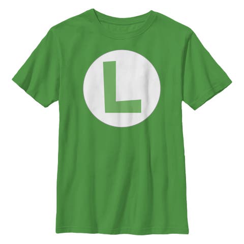 Boy's Nintendo Luigi Circle Icon  Graphic T-Shirt