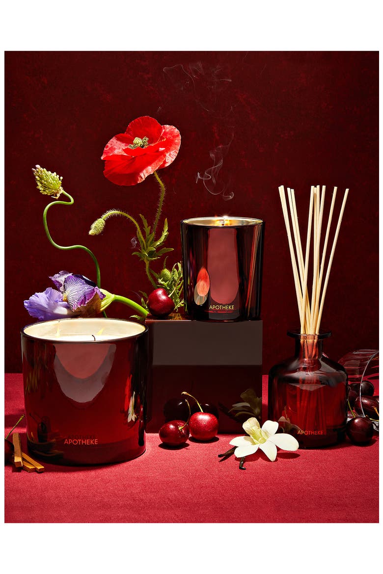 Bitter Cherry Three-Wick Scented Candle, Alternate, color, DARK RED