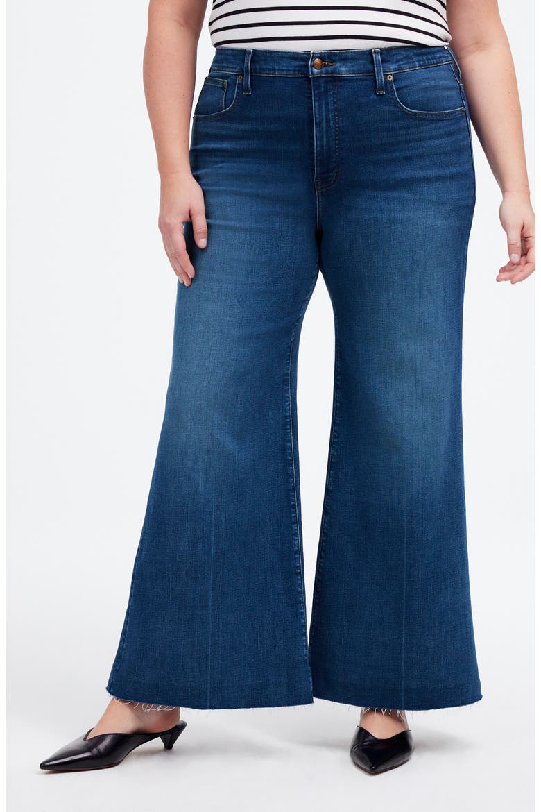 High Waist Crop Wide Leg Jeans, Alternate, color, PELION WASH