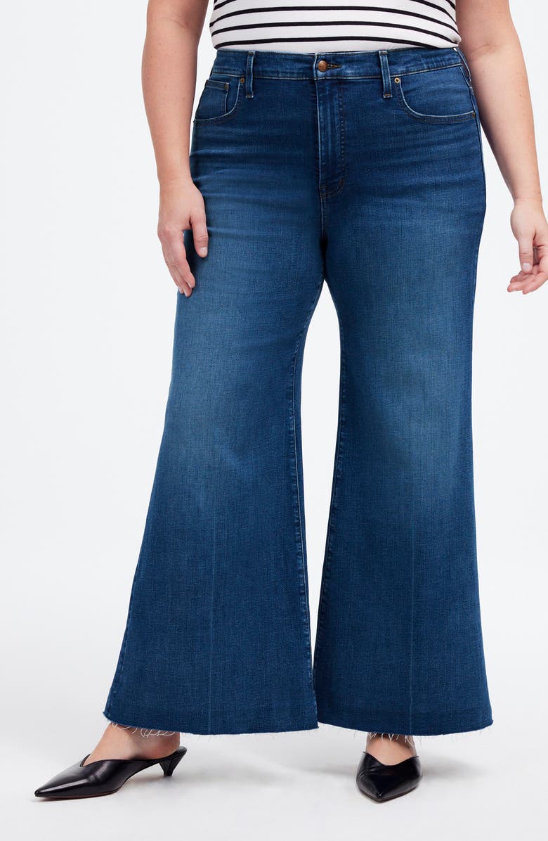 Madewell High Waist Crop Wide Leg Jeans, Alternate, color, Pelion Wash