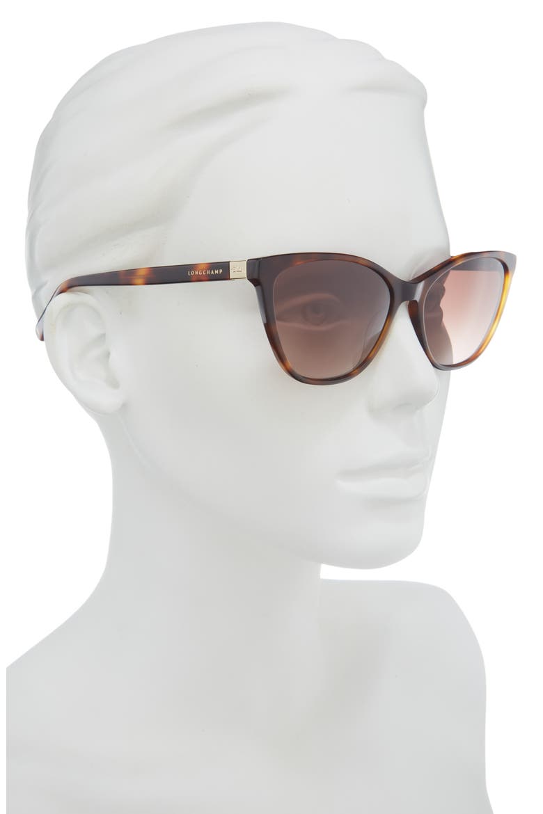 Le Pliage 57mm Gradient Cat Eye Sunglasses, Alternate, color, HAVANA