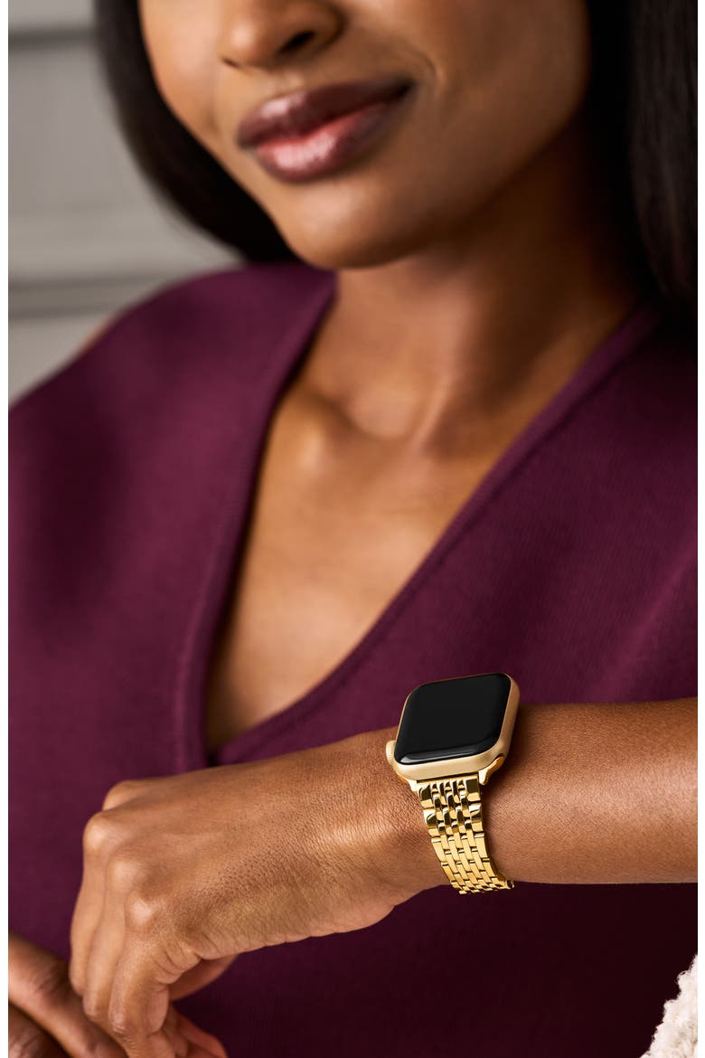 Tapered Apple Watch® Bracelet Watchband, Alternate, color, GOLD