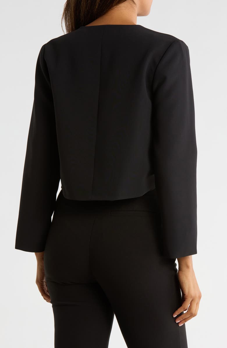 T Tahari Bracelet Sleeve Crop Blazer, Alternate, color, Black