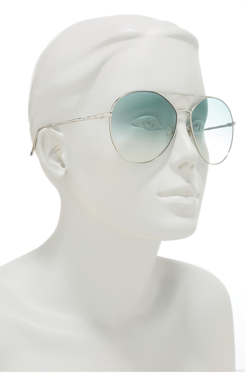 Givenchy 64mm Oversize Crystal Aviator Sunglasses, Main, color,