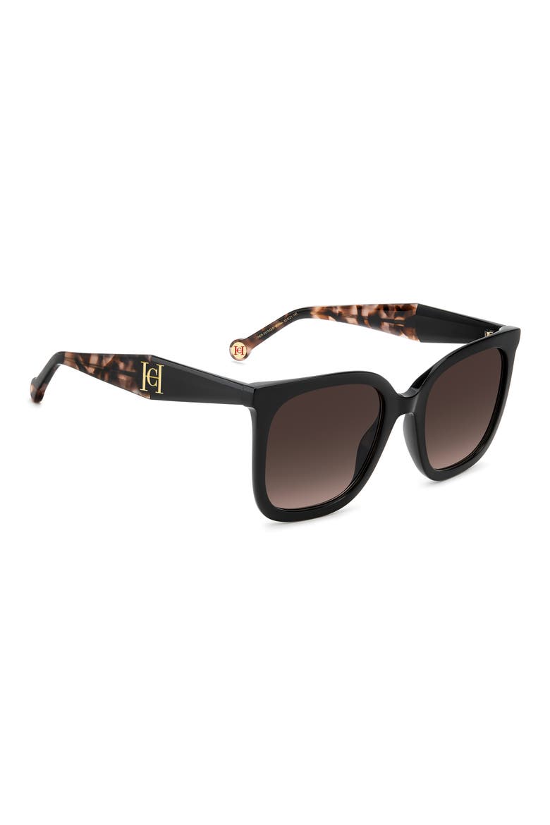 55mm Gradient Square Sunglasses, Alternate, color, BLACK/ BROWN