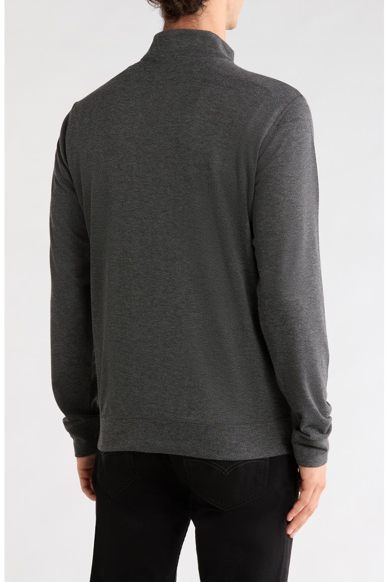 Herringbone Quarter Zip Pullover, Alternate, color, CHARCOAL MIX