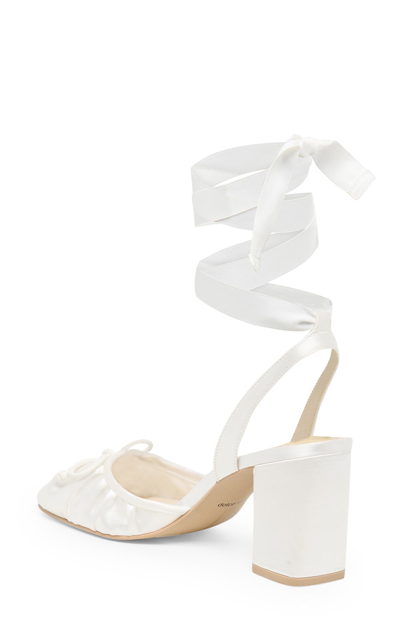 Tisha Ankle Wrap Pump, Alternate, color, TRUE WHITE SATIN