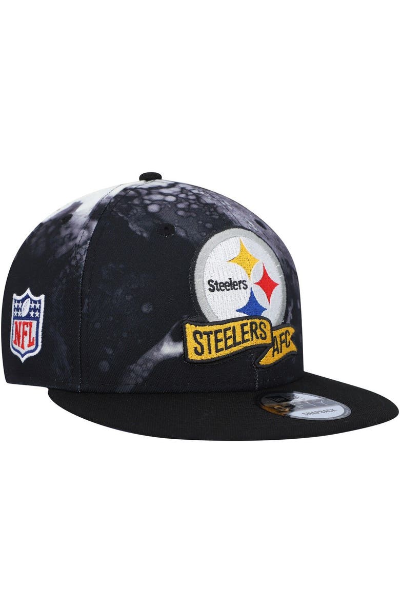 New Era Men's New Era  Pittsburgh Steelers 2022 Sideline 9FIFTY Ink Dye Snapback Hat, Main, color, 