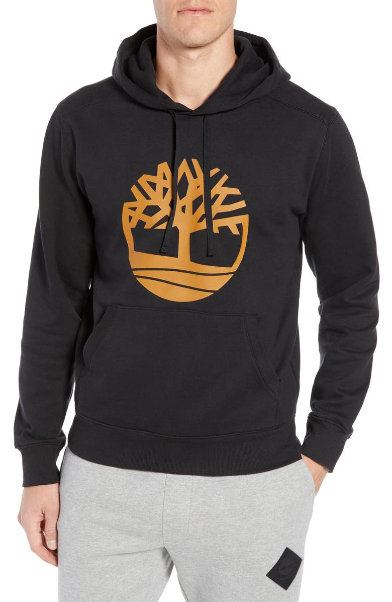Timberland Logo Hoodie Sweatshirt, Main, color, 