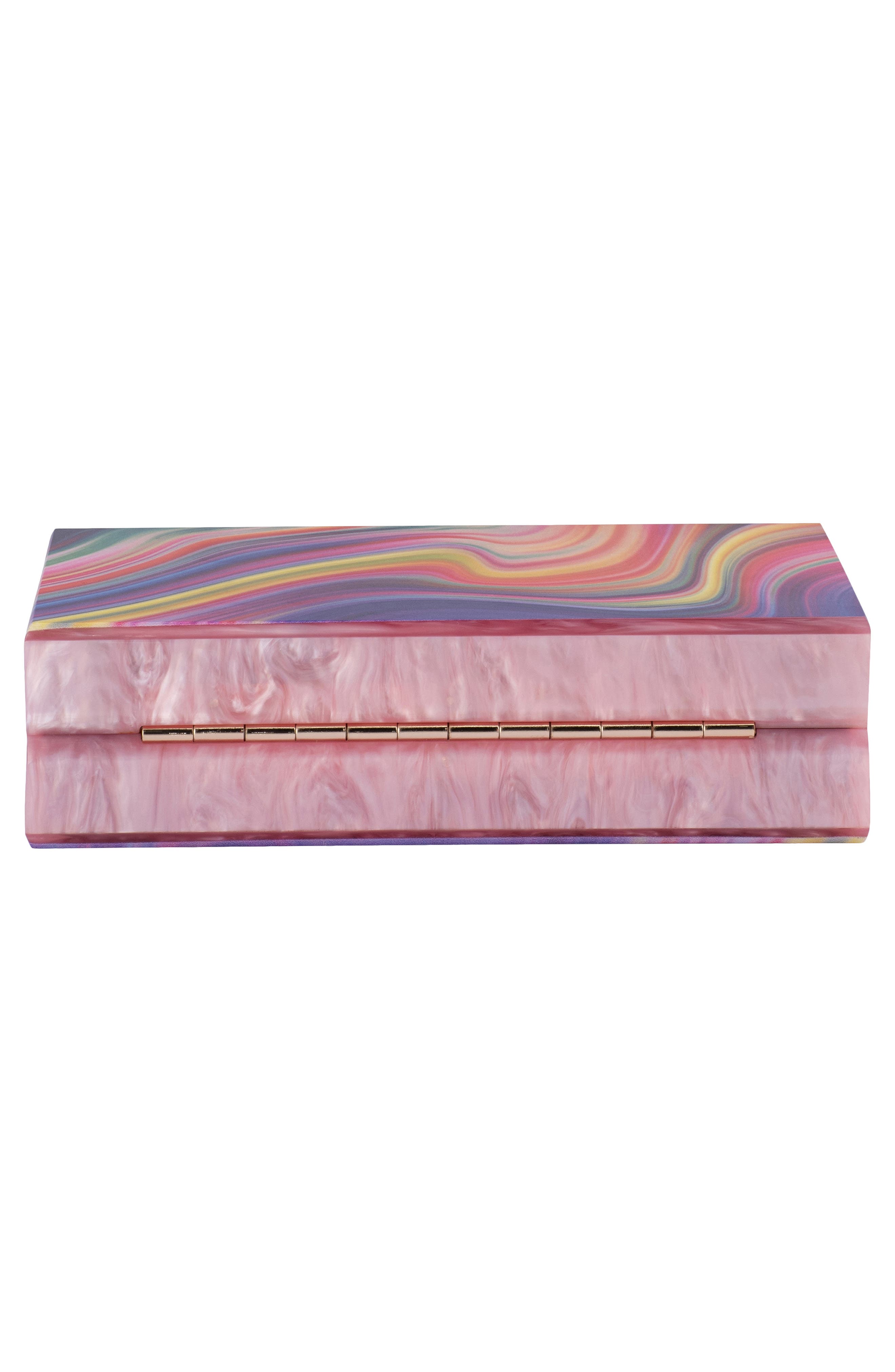 Dorothy Swirl Print Box Clutch, Alternate, color, RAINBOW