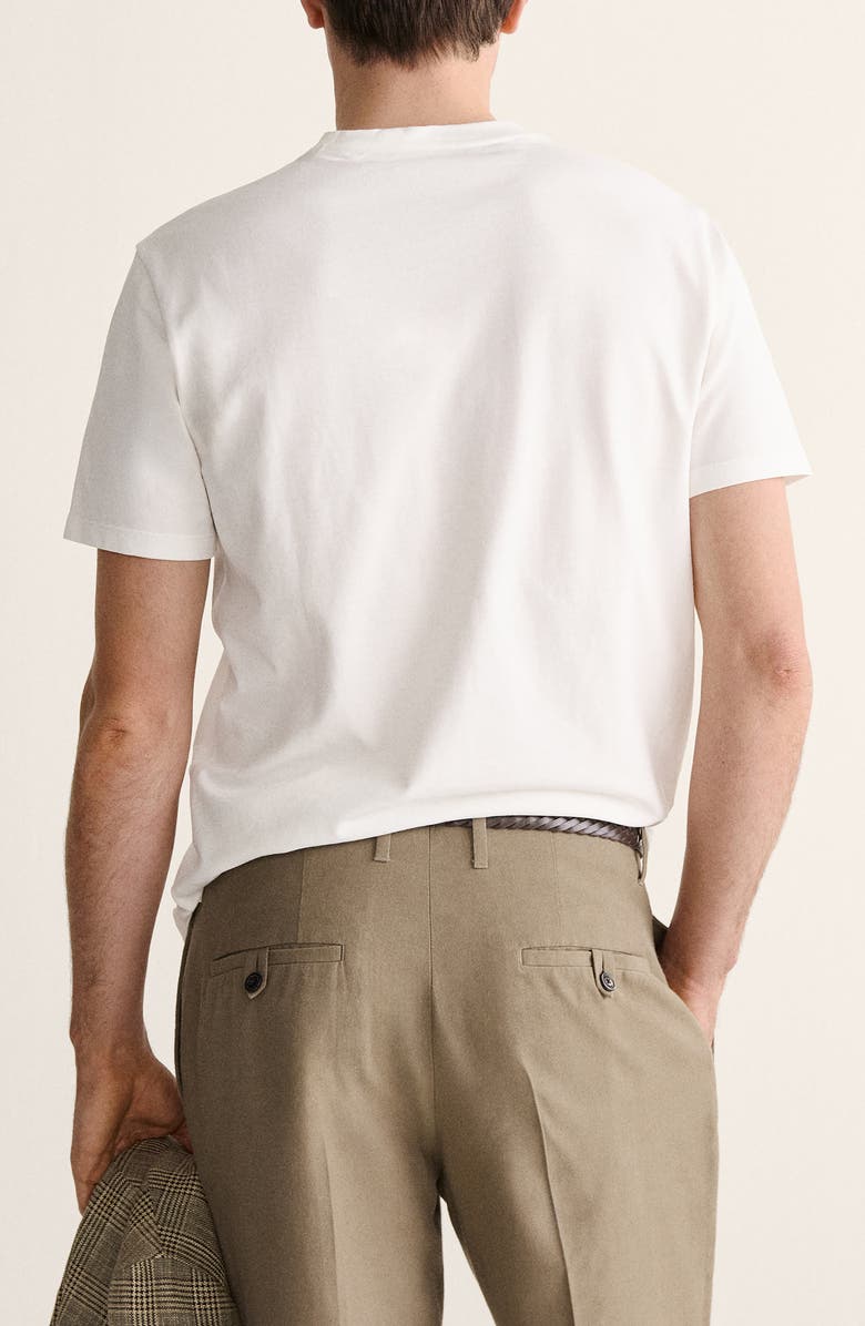 MANGO Slim Fit Cotton T-Shirt, Alternate, color, Off White