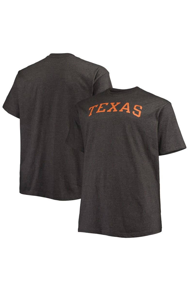 Champion Men's Champion Heathered Charcoal Texas Longhorns Big & Tall Arch Team Logo T-Shirt, Main, color, 