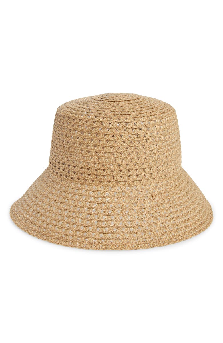 Treasure & Bond Textured Straw Bucket Hat, Main, color,