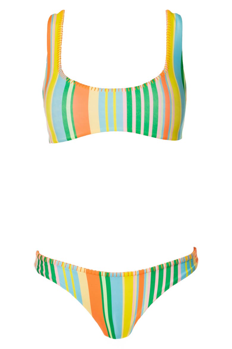 Deep Sea Lines Iconic Reversible Bikini Bottoms, Alternate, color, OPEN BLUE