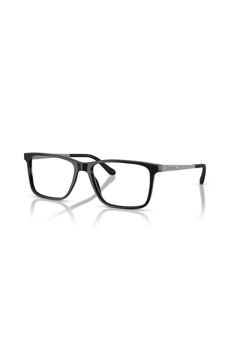 58mm Rectangle optical glasses, Main, color, Black