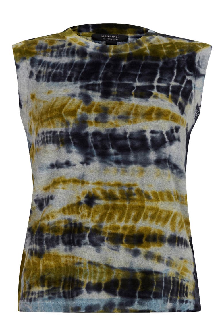 Imogen Velvet Tie Dye Tank, Alternate, color, KHAKI/ INK