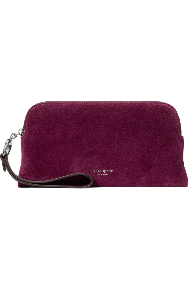 Kate Spade New York medium halo suede wristlet, Main, color,