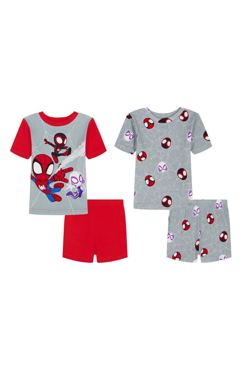 AME Kids' Assorted 2-Pack Spider-Man Short Two-Piece Pajamas, Main, color, Red