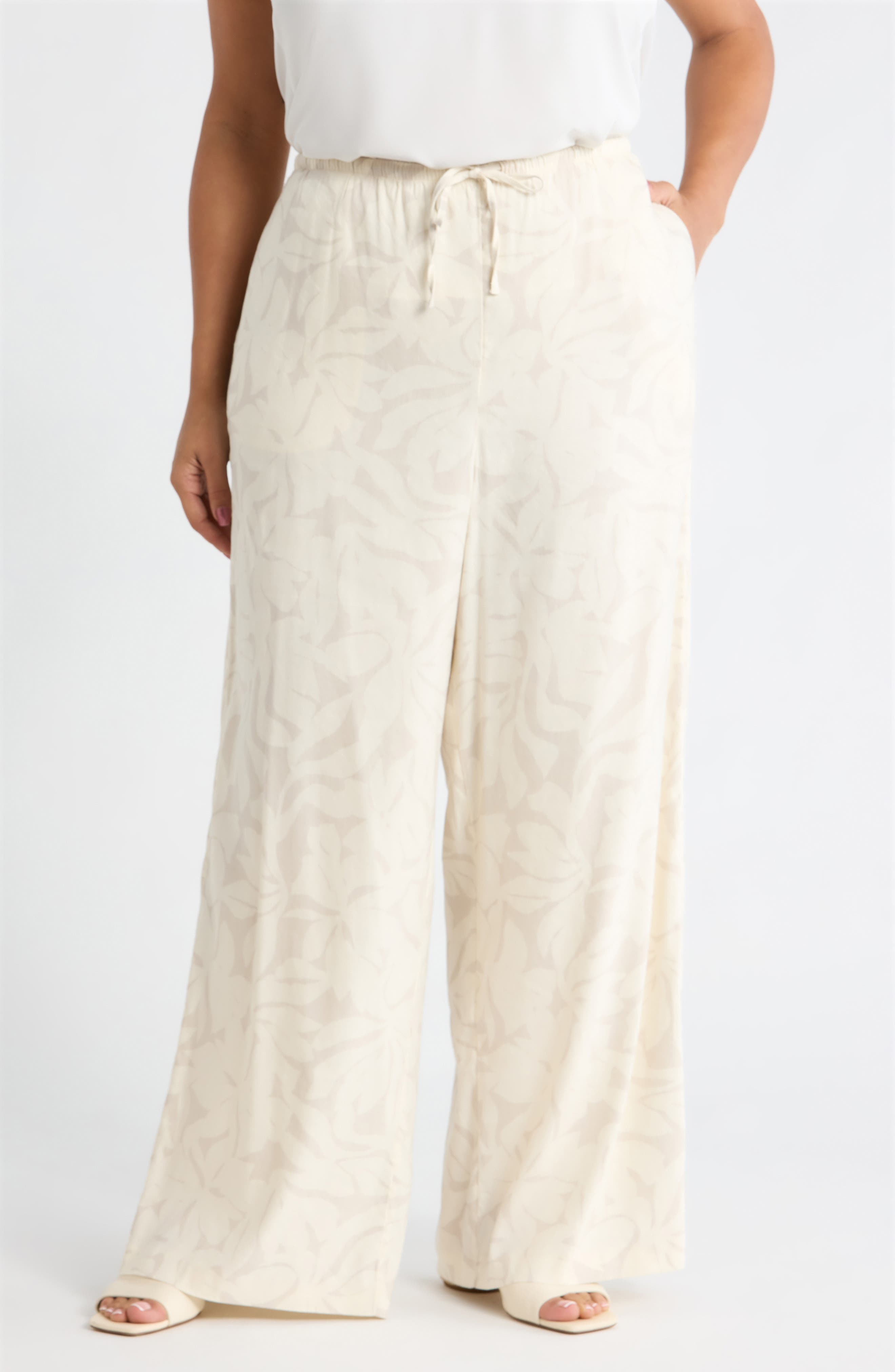 Wide Leg Linen Blend Pants - image 3