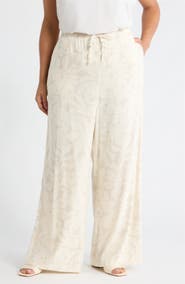 Nordstrom Wide Leg Linen Blend Pants