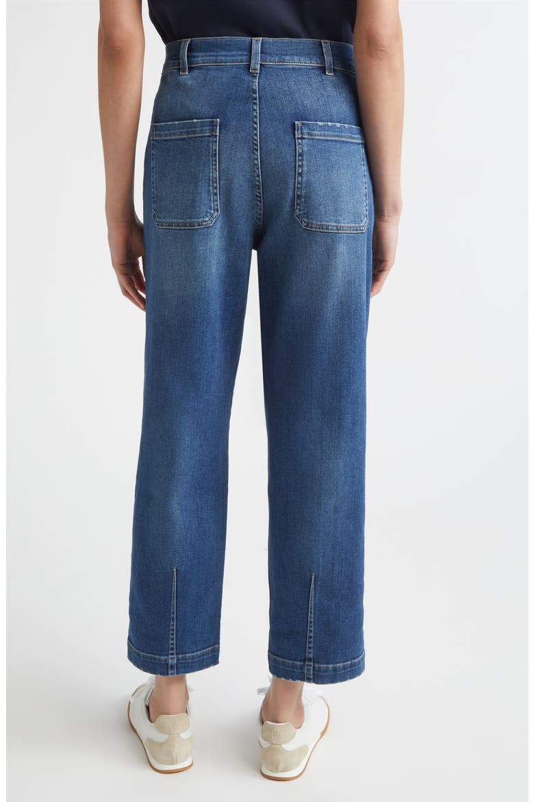 High Waist Stretch Denim Straight Leg Ankle Jeans, Alternate, color, ZUCCHERO