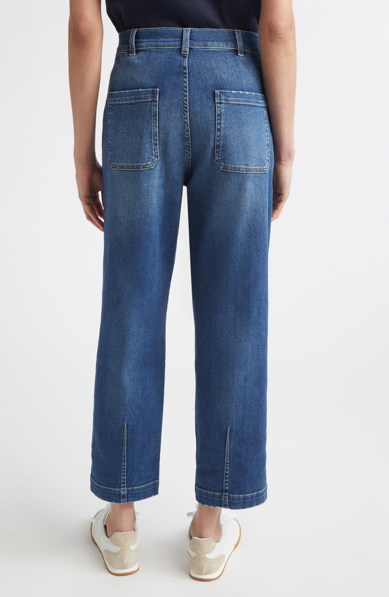 Eleventy High Waist Stretch Denim Straight Leg Ankle Jeans, Alternate, color, 