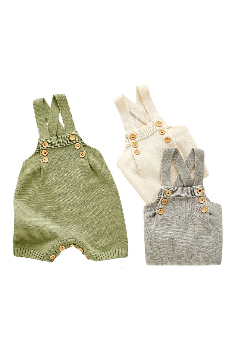Spencer Knit Cotton Romper, Alternate, color, GRAY