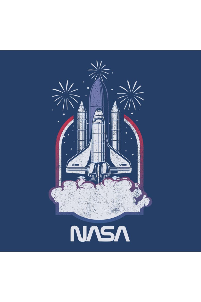 Boy's NASA Distressed Space Shuttle Launch  Graphic T-Shirt, Alternate, color, Navy Blue Heather