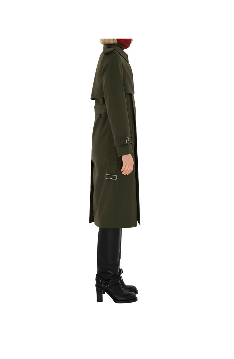 Burberry Long Cotton Blend Trench Coat, Alternate, color, 