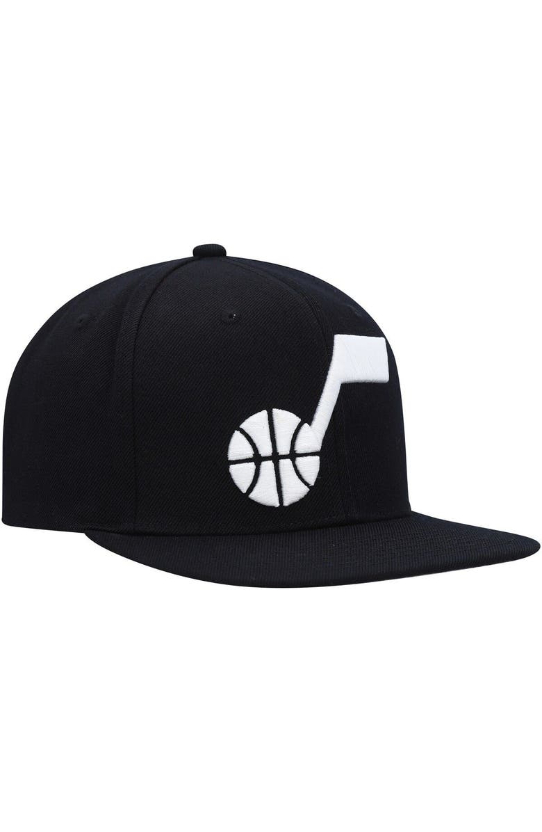 Mitchell & Ness Men's Mitchell & Ness Black Utah Jazz Ground 2.0 Snapback Hat, Alternate, color, Black