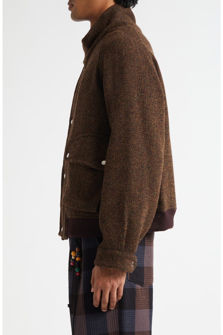 Wool Blend Flight Jacket, Alternate, color, BROWN