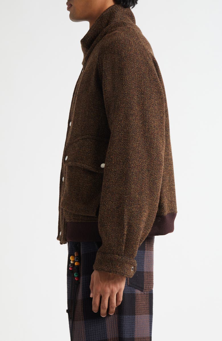 SONG FOR THE MUTE Wool Blend Flight Jacket, Alternate, color, Brown