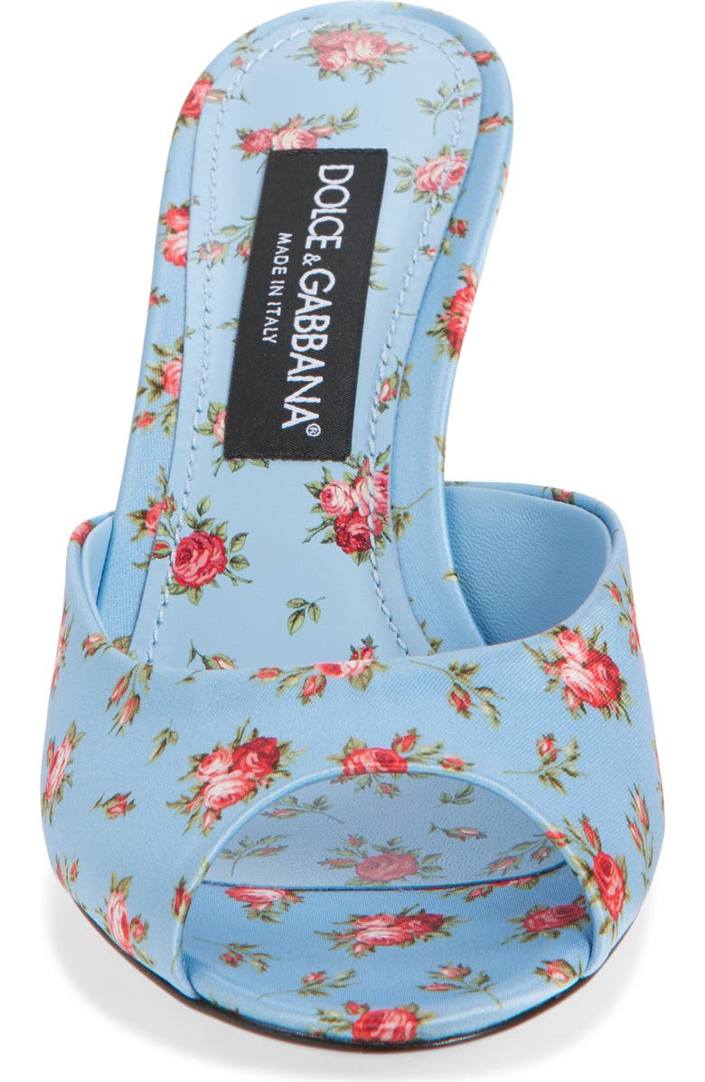 Dolce&Gabbana Keira Floral Satin Sandal, Alternate, color, Roselline F.celeste