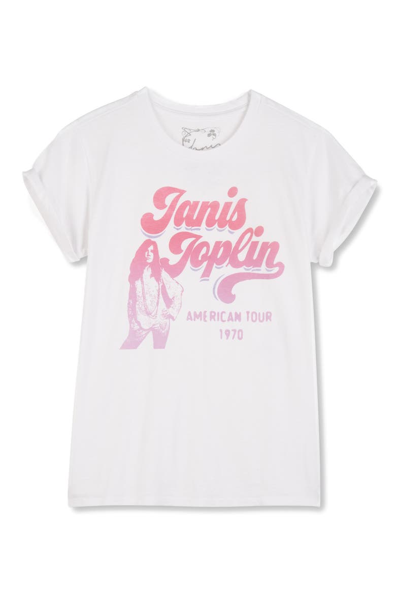 Janis Joplin Graphic Tee, Main, color, LUCKY WHITE