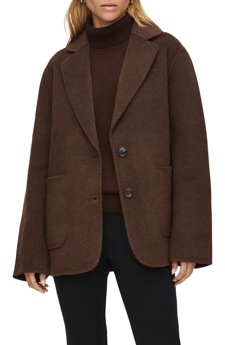ALIGNE Orson Oversize Wool Blend Coat, Main, color, Chocolate