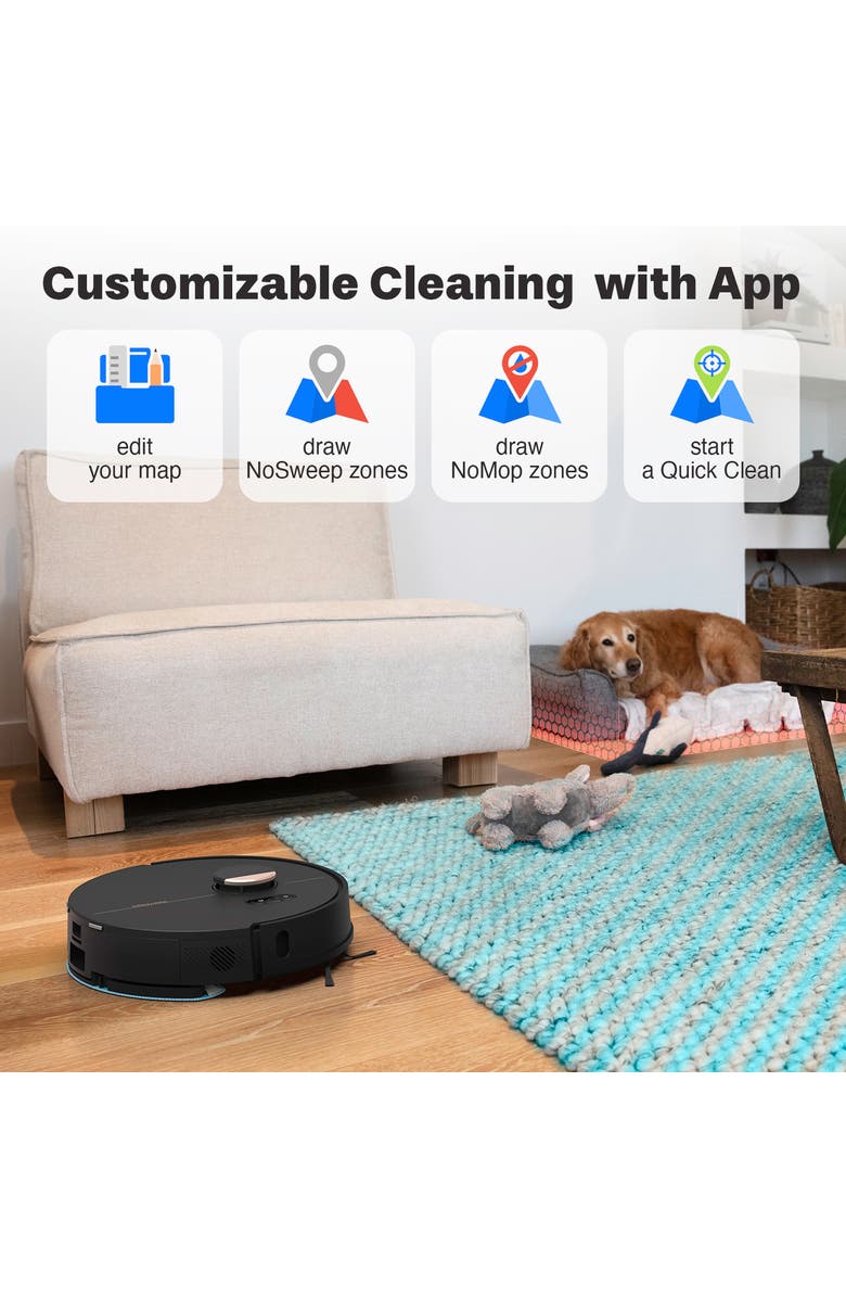 BOBSWEEP Dustin Plus Auto-Empty Robot Vacuum & Mop, Alternate, color, True Black