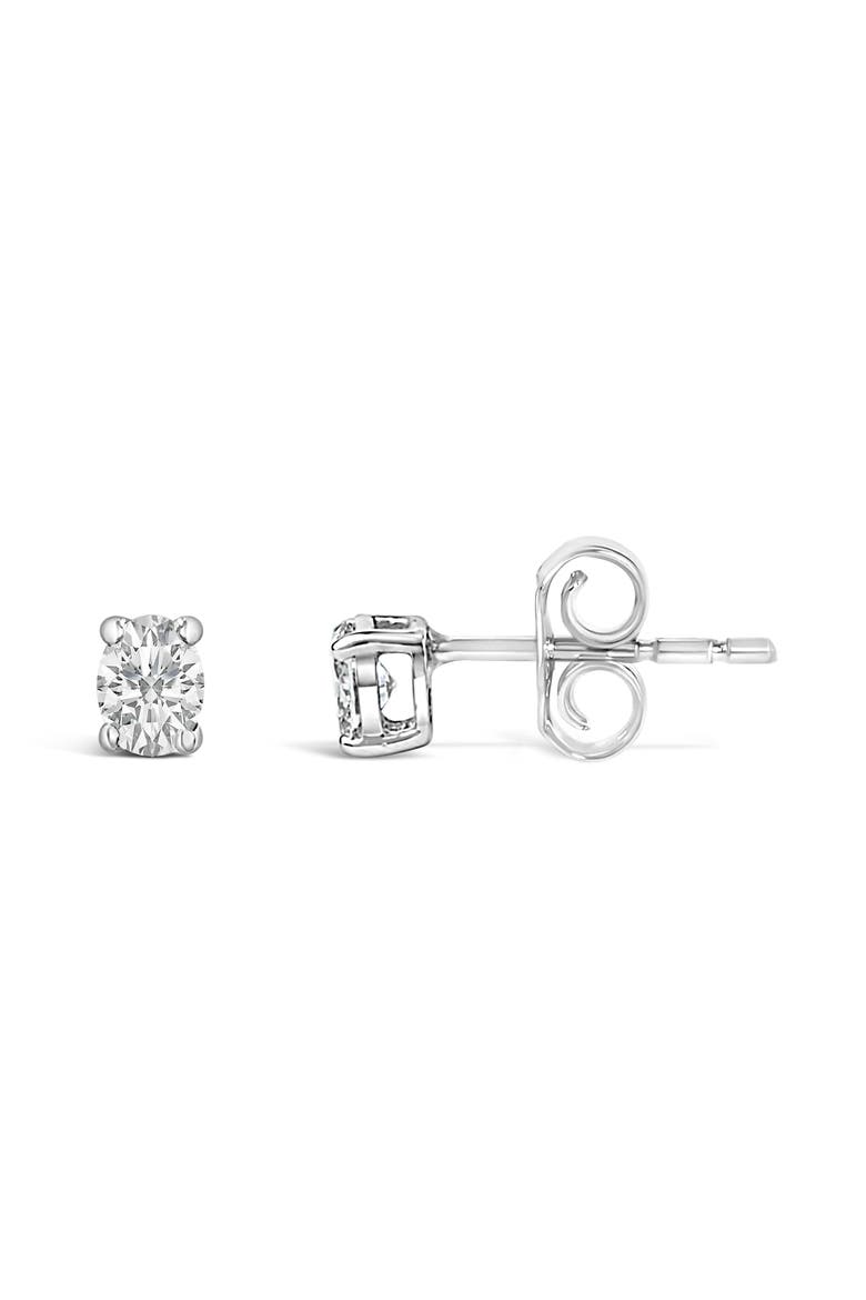 14K White Gold 1/4 Ctw Oval Lab-Grown Diamond Solitaire Stud Earrings, Alternate, color, White