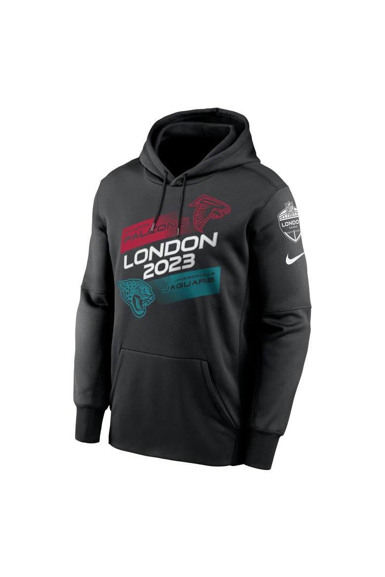 Men's Nike Black Atlanta Falcons vs. Jacksonville Jaguars 2023 London Game Pullover Hoodie, Alternate, color, Black
