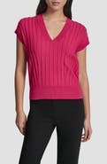 DKNY Rib Short Sleeve Sweater