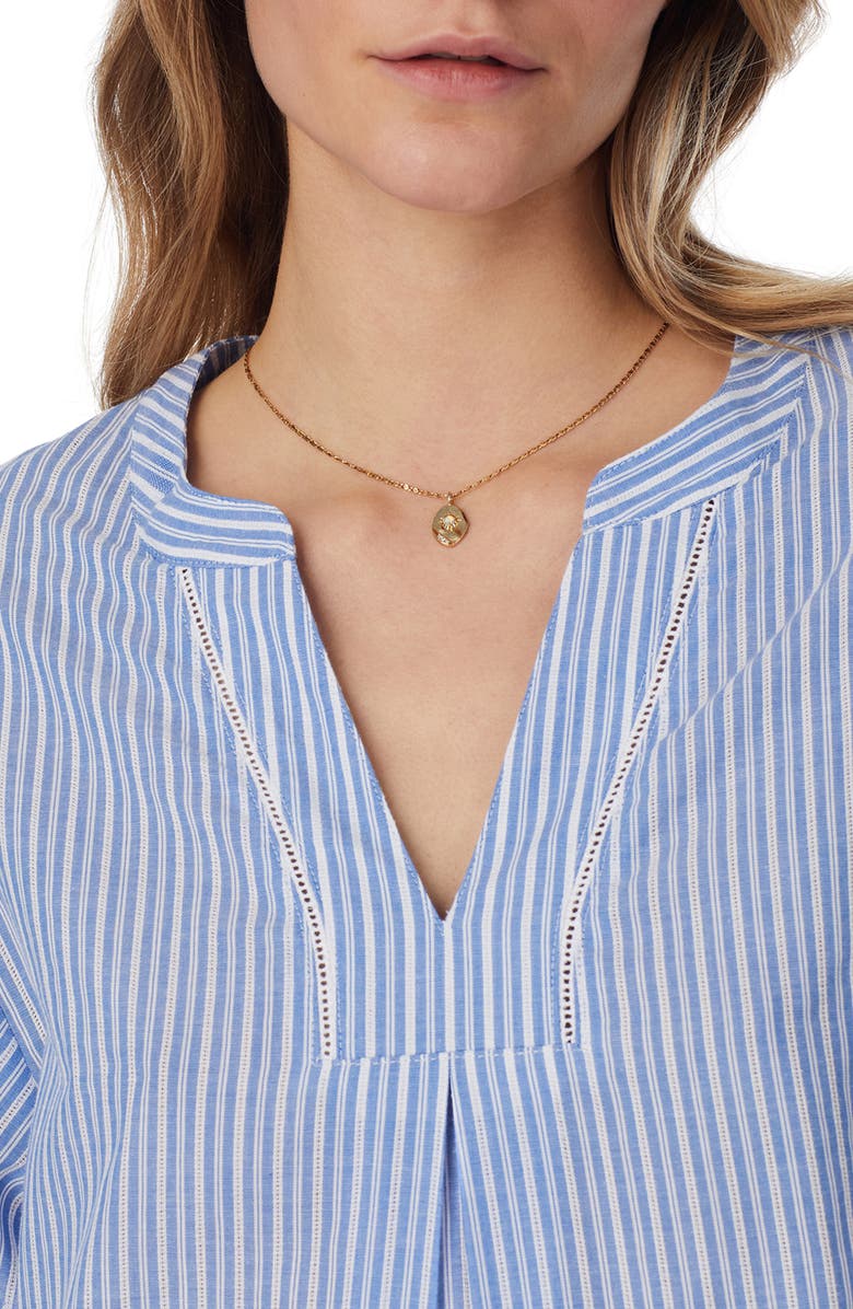 Eileen West Stripe Cotton Caftan, Alternate, color, 