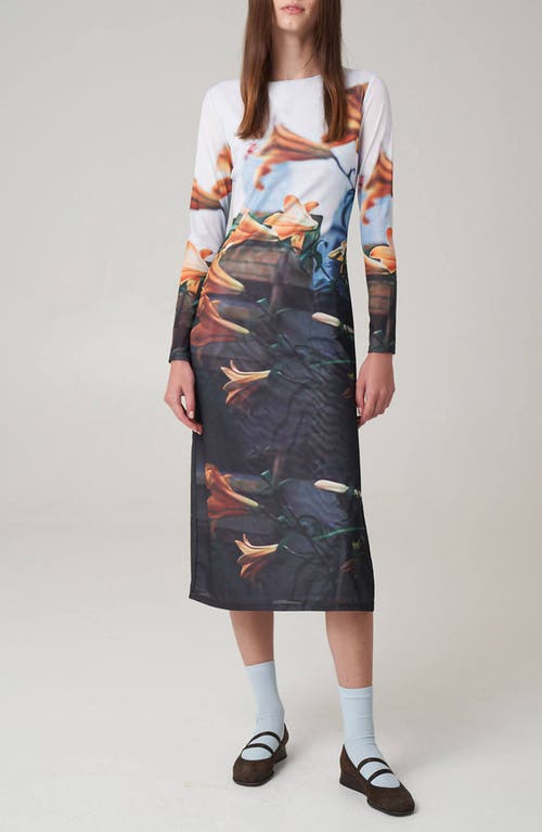 Find Me Now Paulie Long Sleeve Midi Dress In White