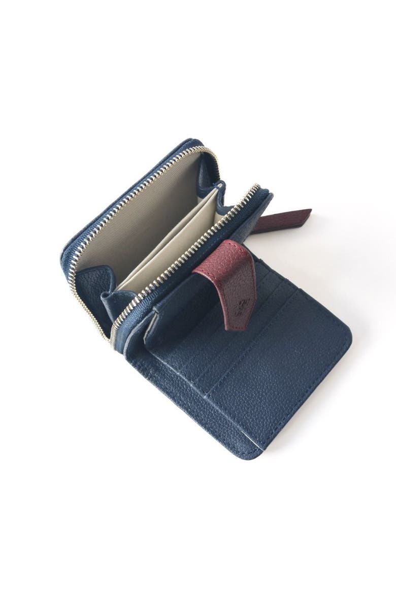 Camila Small Leather Wallet, Alternate, color, Navy Blue