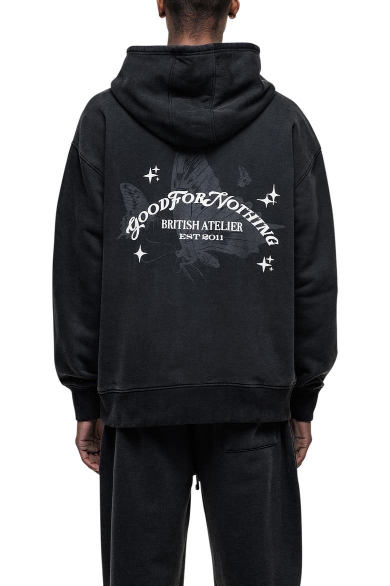 Liberty Washed Zip Hoodie, Alternate, color, BLACK