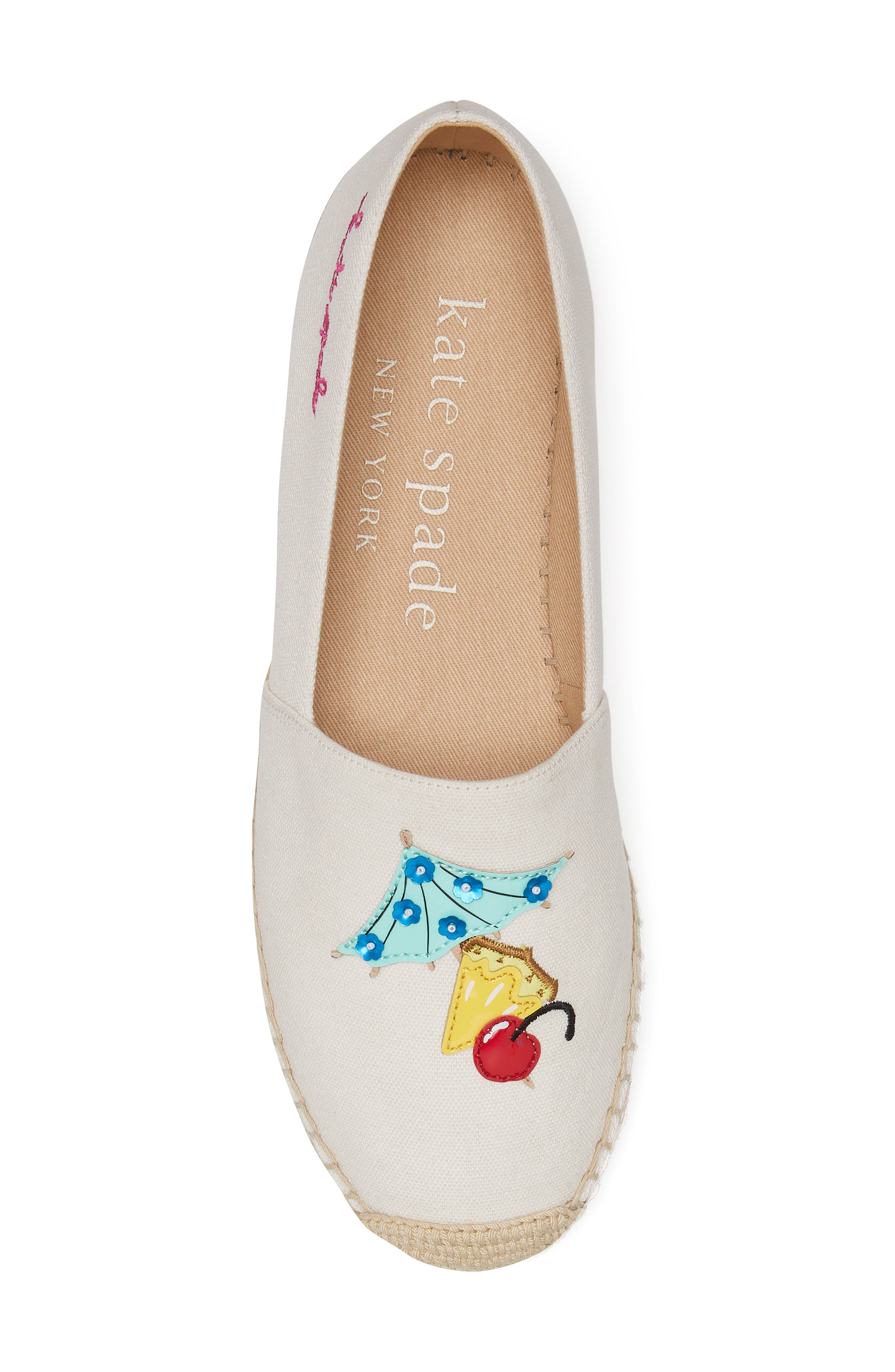 Kate Spade New York tiki time espadrille, Alternate, color, Cream.