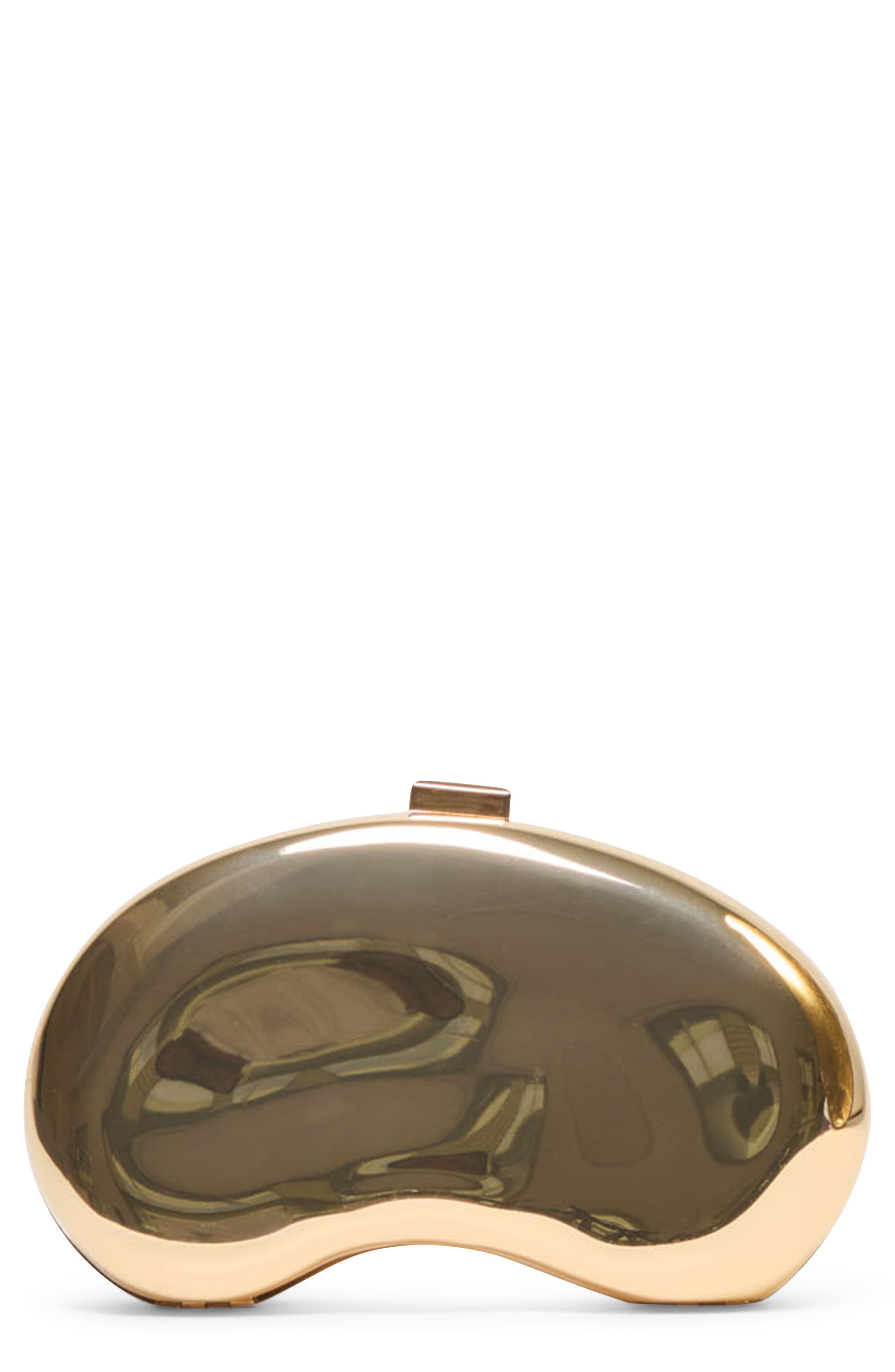 Ramsey Metallic Frame Clutch, Main, color, GOLD
