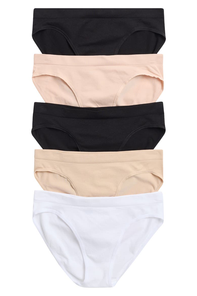 Everyday Assorted 5-Pack Bikinis, Alternate, color, PINK HERO MULTI