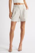 Open Edit Everyday Pleated Linen Blend Shorts