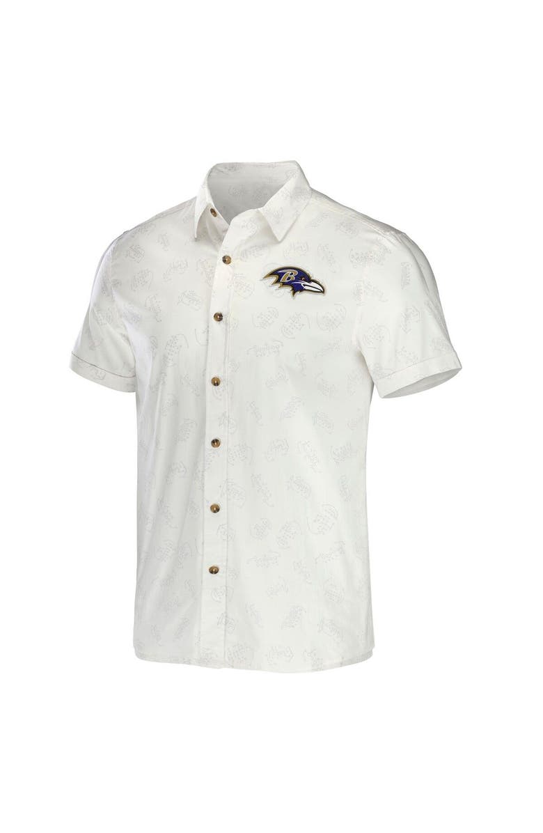 NFL X DARIUS RUCKER Men's NFL x Darius Rucker Collection by Fanatics White Baltimore Ravens Woven Button-Up T-Shirt, Alternate, color, 